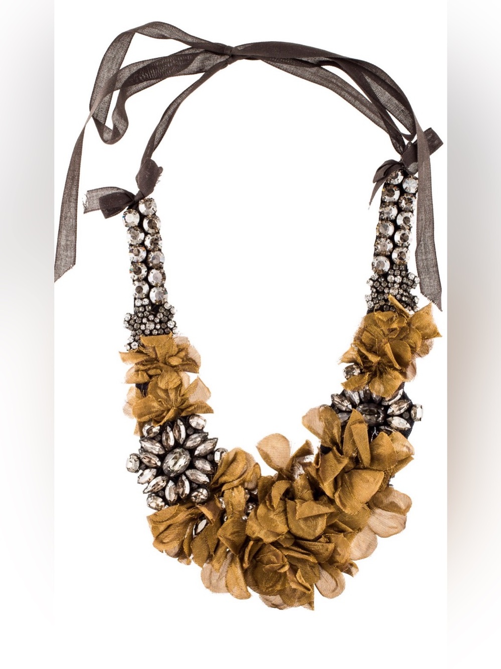 Vintage Vera Wang Crystal Flower Collar/Bib Necklace